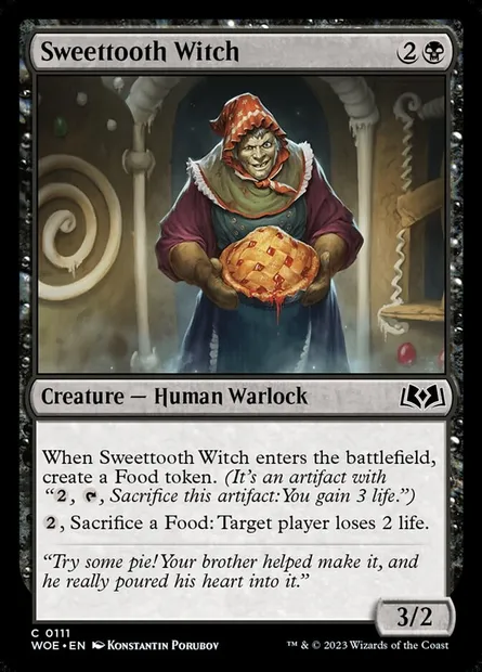 Sweettooth Witch, Magic card WOE 111 — Wilds of Eldraine set