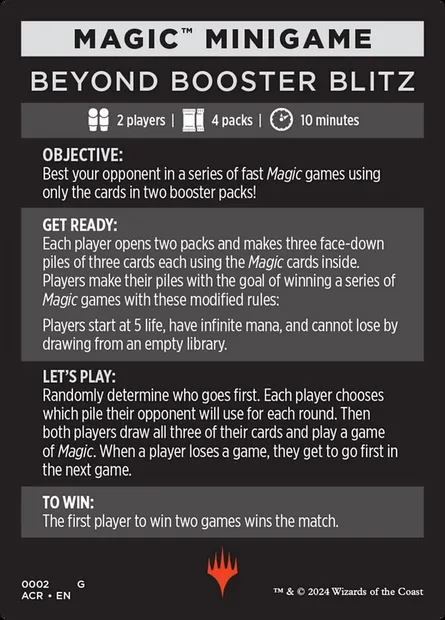 Beyond Booster Blitz, carte Magic MACR 2 — extension Assassin's Creed Minigames