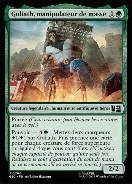 Goliath, manipulateur de masse, carte Magic MSC 766 — extension Marvel Super Heroes Commander