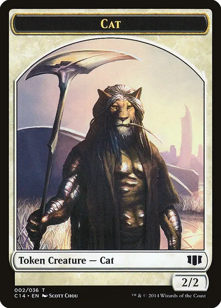 Cat, carte Magic TC14 2 — extension Commander 2014 Tokens