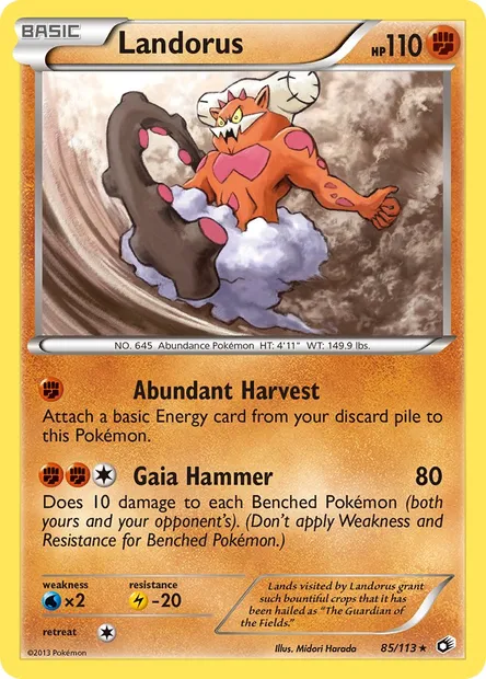 Landorus, Pokémon card LTR 85 — Legendary Treasures set
