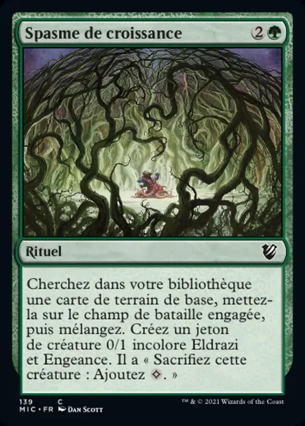 Spasme de croissance, carte Magic MIC 139 — extension Midnight Hunt Commander