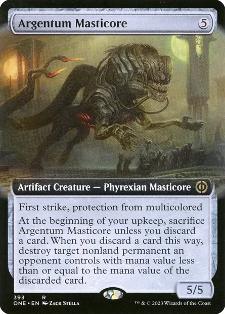 Argentum Masticore, Magic card ONE 393 — Phyrexia: All Will Be One set