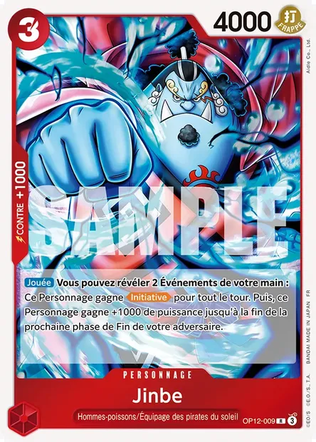 Jinbe, carte One Piece OP12-009 — extension L'HÉRITAGE DU MAÎTRE