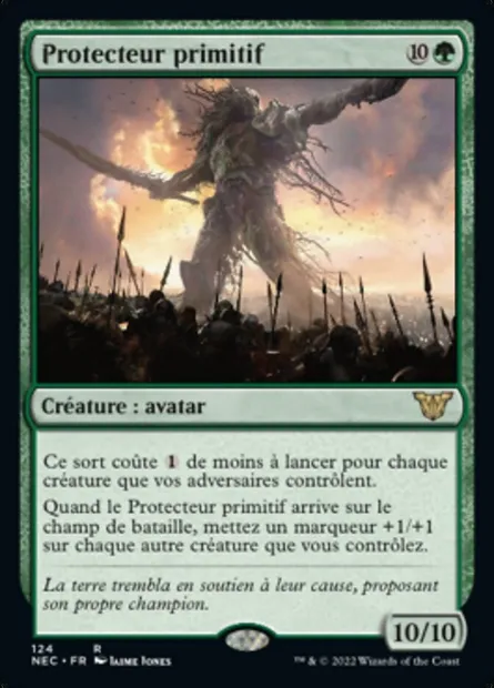 Protecteur primitif, carte Magic NEC 124 — extension Neon Dynasty Commander
