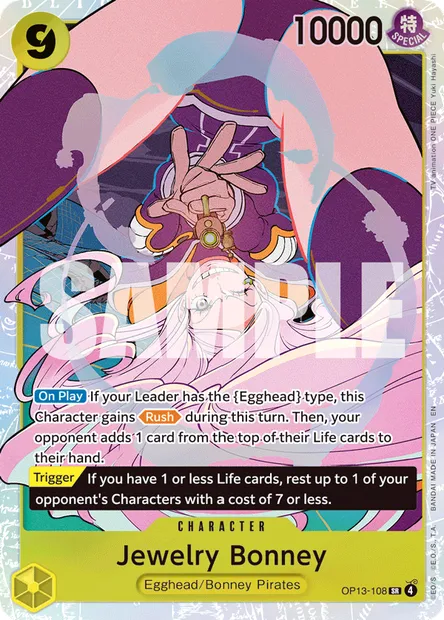 Jewelry Bonney, One Piece card OP13-108 — CARRYING ON HIS WILL set