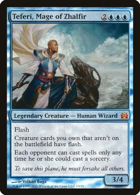 Téfeiri, mage de Zhalfir, carte Magic V11 13 — extension From the Vault: Legends