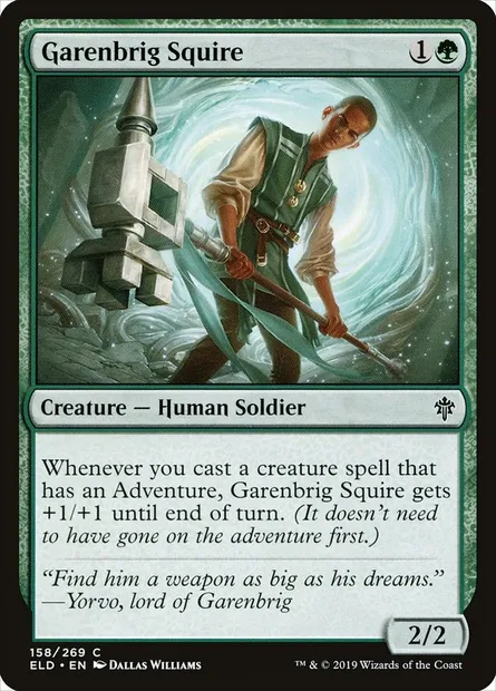 Garenbrig Squire, Magic card ELD 158 — Throne of Eldraine set