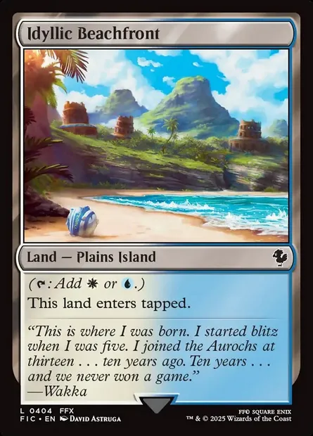 Idyllic Beachfront, Magic card FIC 404 — Final Fantasy Commander set