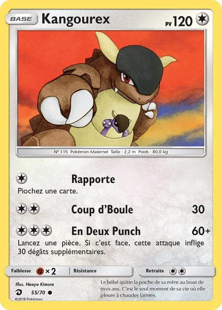 Kangourex, carte Pokémon DRM 55 — extension Majesté Des Dragons