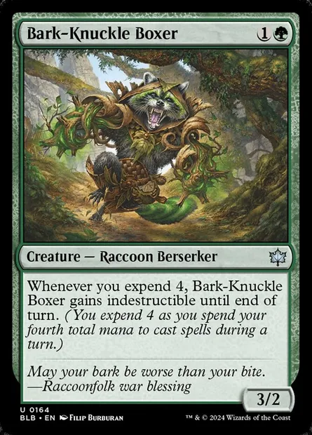 Bark-Knuckle Boxer, Magic card BLB 164 — Bloomburrow set