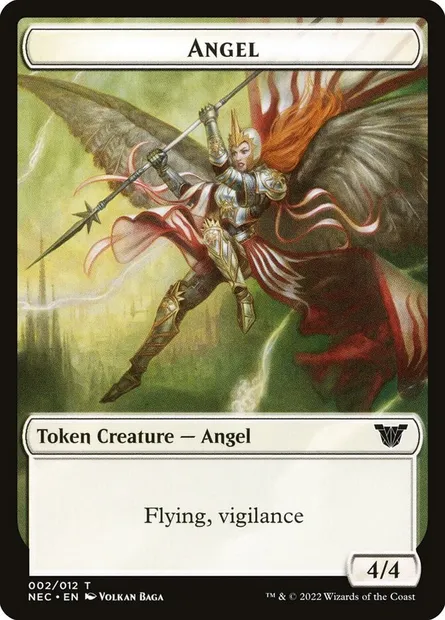 Angel, carte Magic TNEC 2 — extension Neon Dynasty Commander Tokens