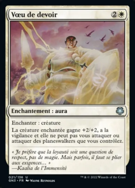 Vœu de devoir, carte Magic GN3 21 — extension Game Night: Free-for-All
