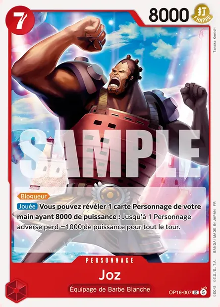 Joz, carte One Piece OP16-007 — extension L'HEURE DE LA BATAILLE DÉCISIVE