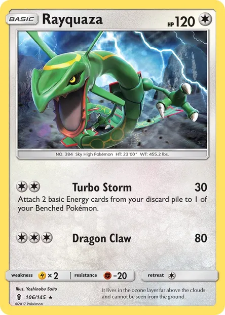 Rayquaza, Pokémon card GRI 106 — Guardians Rising set