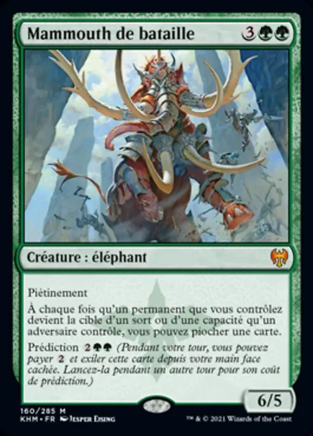 Mammouth de bataille, carte Magic KHM 160 — extension Kaldheim