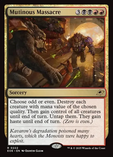 Mutinous Massacre, Magic card EOE 222 — Edge of Eternities set