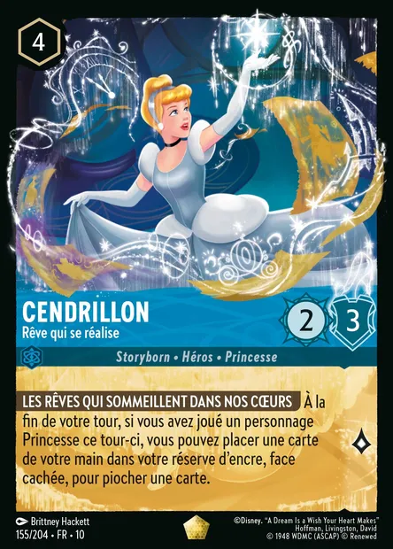 Cendrillon - Rêve qui se réalise, carte Disney Lorcana CH10-155 — extension Lueurs dans les Profondeurs