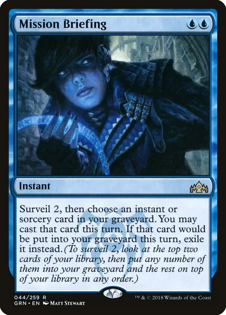 Mission Briefing, Magic card GRN 44 — Guilds of Ravnica set