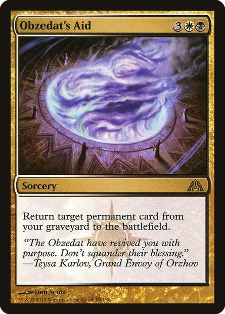Obzedat's Aid, Magic card DGM 89 — Dragon's Maze set