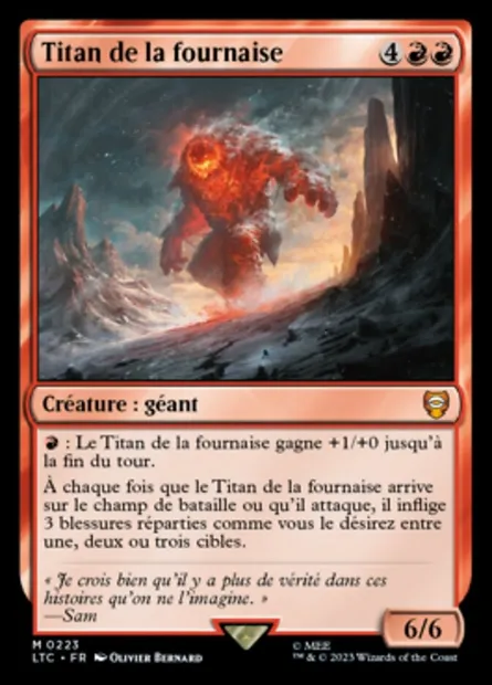 Titan de la fournaise, carte Magic LTC 223 — extension Tales of Middle-earth Commander