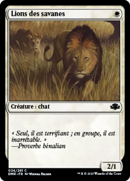 Lions des savanes, carte Magic DMR 24 — extension Dominaria Remastered