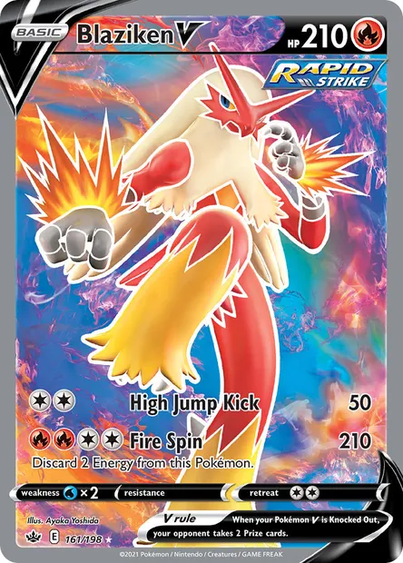 Blaziken V, Pokémon card CRE 161 — Chilling Reign set