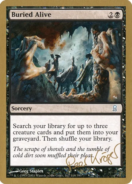 Buried Alive, Magic card WC03 pk118 — World Championship Decks 2003 set