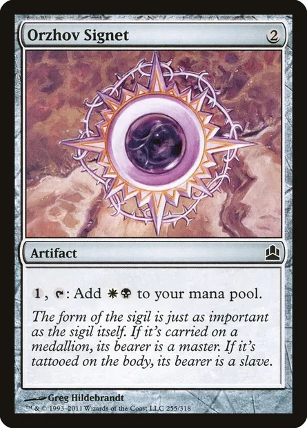Orzhov Signet, Magic card CMD 255 — Commander 2011 set