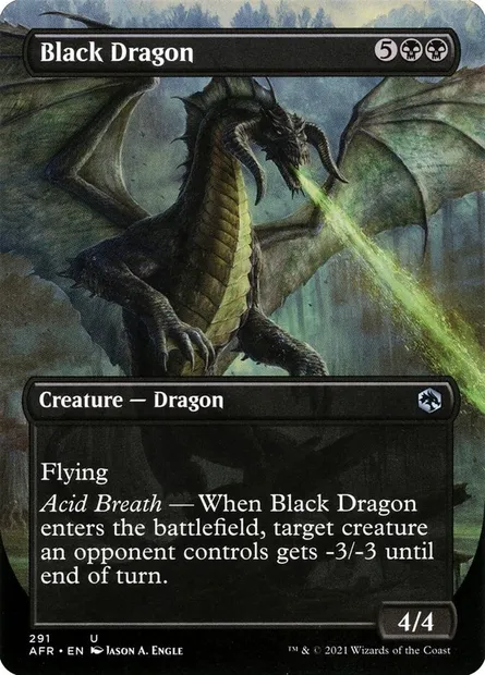 Black Dragon, Magic card AFR 291 — Adventures in the Forgotten Realms set