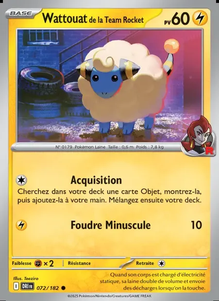 Wattouat de la Team Rocket, carte Pokémon DRI 072 — extension Rivalités Destinées