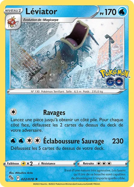Léviator, carte Pokémon PGO 022 — extension Pokémon GO