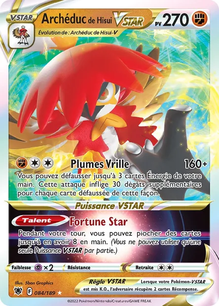 Archéduc de Hisui VSTAR, carte Pokémon ASR 084 — extension Astres Radieux