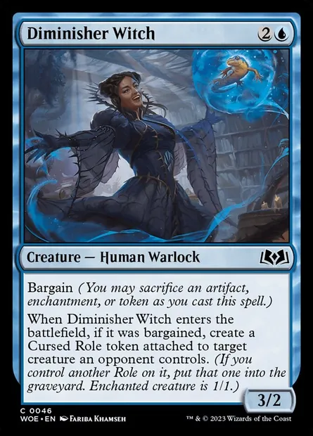 Diminisher Witch, Magic card WOE 46 — Wilds of Eldraine set