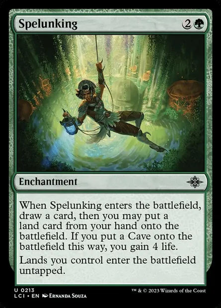 Spelunking, Magic card LCI 213 — The Lost Caverns of Ixalan set