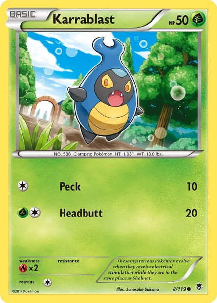 Karrablast, Pokémon card PHF 8 — Phantom Forces set