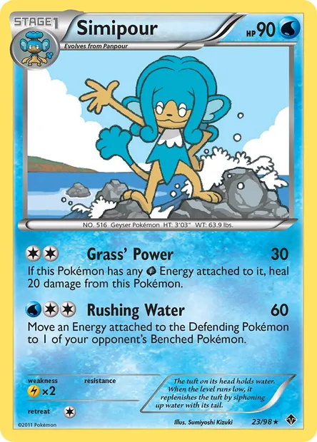 Simipour, Pokémon card EPO 23 — Emerging Powers set