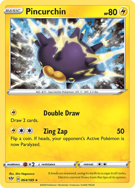 Pincurchin, Pokémon card DAA 64 — Darkness Ablaze set