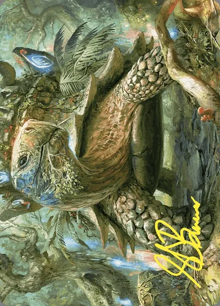 Blossoming Tortoise // Blossoming Tortoise, Magic card AWOE 24 — Wilds of Eldraine Art Series set