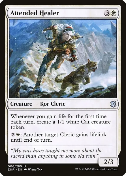 Attended Healer, Magic card ZNR 6 — Zendikar Rising set