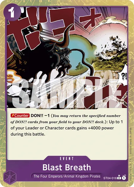 Blast Breath, One Piece card ST04-016 — Animal Kingdom Pirates set