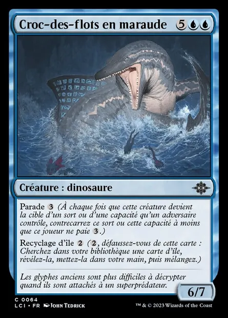 Croc-des-flots en maraude, carte Magic LCI 64 — extension The Lost Caverns of Ixalan