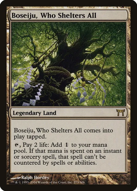 Boseiju, celui qui abrite Tout, carte Magic CHK 273 — extension Guerriers de Kamigawa