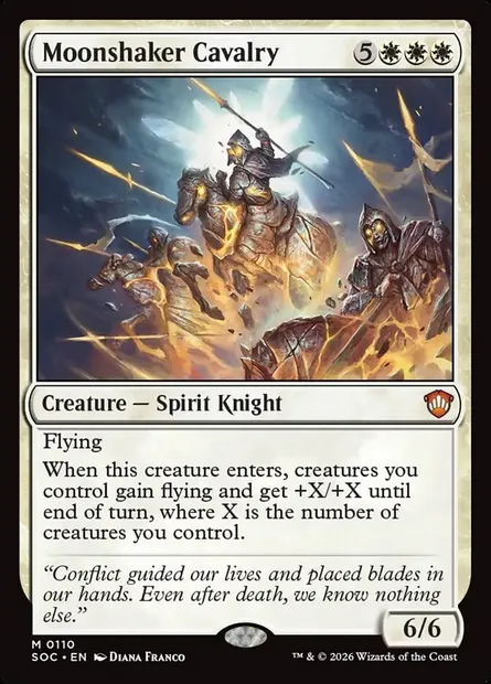 Moonshaker Cavalry, Magic card SOC 110 — Secrets of Strixhaven Commander set