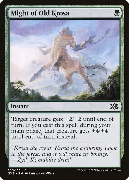 Might of Old Krosa, Magic card 2X2 153 — Double Masters 2022 set