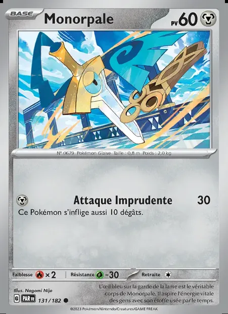 Monorpale, carte Pokémon PAR 131 — extension Faille Paradoxe