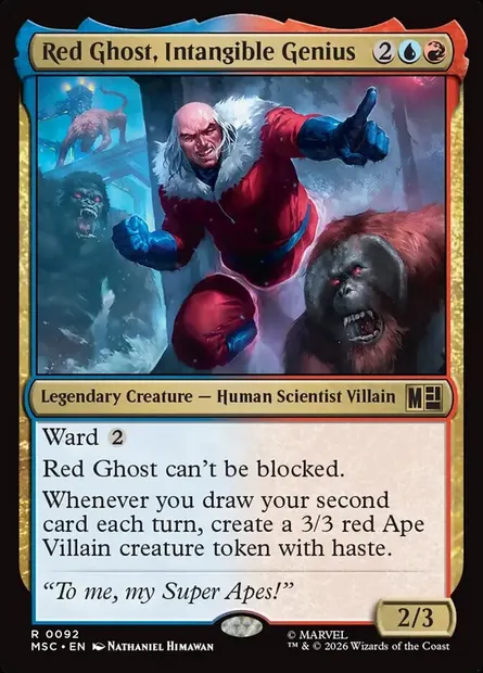 Red Ghost, Intangible Genius, Magic card MSC 92 — Marvel Super Heroes Commander set