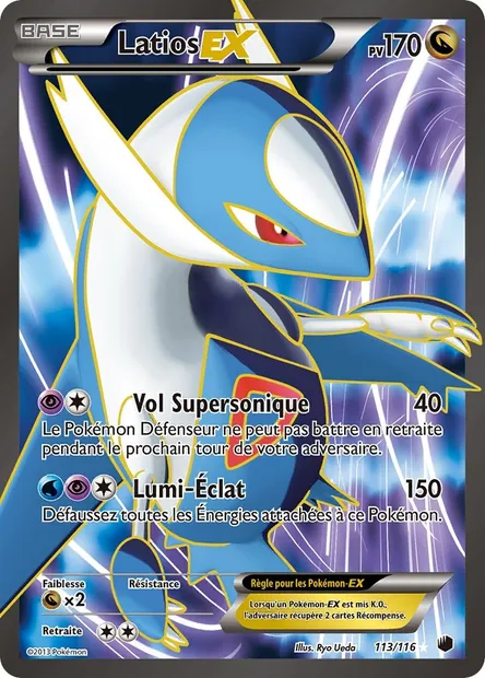 Latios-EX, carte Pokémon PLF 113 — extension Glaciation Plasma