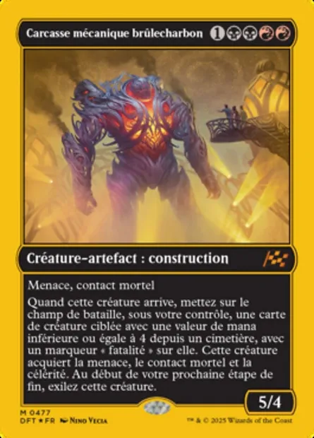 Carcasse mécanique brûlecharbon, carte Magic DFT 477 — extension Aetherdrift