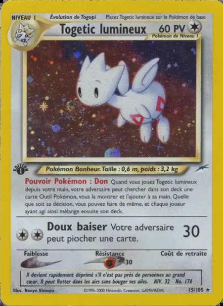 Togetic lumineux, carte Pokémon NDE 15 — extension Neo Destiny